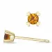 2 x 0,10 ct citrien solitaire oorbel in 14 karaat goud met citrien 