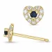 hart saffier briljant oorbellen in 14 karaat goud met saffier en diamant 