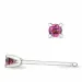 2 x 0,05 ct pink toermalijn solitaire oorbel in 14 karaat witgoud met toermalijn