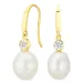 parel oorbellen in 9 karaat goud met zirkoon - Gold Collection