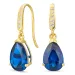druppelvormige oorbellen in 9 karaat goud met saffier en zirkoon - Gold Collection