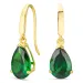 druppelvormige oorbellen in 9 karaat goud met smaragd en zirkoon - Gold Collection