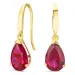 druppelvormige oorbellen in 9 karaat goud met robijn en zirkoon - Gold Collection