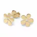 bloem oorbellen in 9 karaat goud met zirkoon