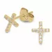 kruis oorbellen in 9 karaat goud met zirkoon