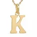 letter k ketting in verguld sterlingzilver met hanger in 9 karaat goud