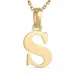 letter s ketting in verguld legering met hanger in 9 karaat goud