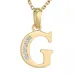 letter g zirkoon ketting in verguld sterlingzilver met hanger in 9 karaat goud