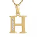 letter h zirkoon ketting in verguld sterlingzilver met hanger in 9 karaat goud