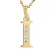 letter i zirkoon ketting in verguld sterlingzilver met hanger in 9 karaat goud