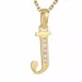 letter j zirkoon ketting in verguld sterlingzilver met hanger in 9 karaat goud