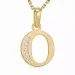 letter o zirkoon ketting in verguld sterlingzilver met hanger in 9 karaat goud