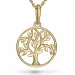 boom van het leven ketting in verguld sterlingzilver met hanger in 9 karaat goud