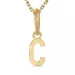 letter c ketting in verguld sterlingzilver met hanger in 9 karaat goud