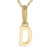 letter d ketting in verguld sterlingzilver met hanger in 9 karaat goud