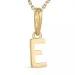 letter e ketting in verguld sterlingzilver met hanger in 9 karaat goud