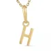 letter h ketting in verguld sterlingzilver met hanger in 9 karaat goud