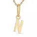 letter n ketting in verguld sterlingzilver met hanger in 9 karaat goud