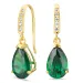 druppelvormige oorbellen in 14 karaat goud met smaragd en zirkoon - Gold Collection