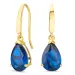 druppelvormige oorbellen in 14 karaat goud met saffier en zirkoon - Gold Collection