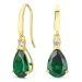 druppelvormige oorbellen in 14 karaat goud met smaragd en zirkoon - Gold Collection