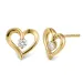 hart oorbellen in 14 karaat goud met zirkoon - Gold Collection