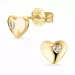 Klein hart gouden oorbellen in 14 karaat goud met zirkonen