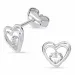 hart oorbellen in 14 karaat witgoud met 