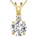 zirkoon ketting in verguld sterlingzilver met hanger in 14 karaat goud