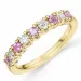 pink saffier diamant ring in 14 karaat goud 0,246 ct 0,45 ct