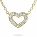 45 cm ketting met hartjes hanger in 14 karaat goud 0,10 ct