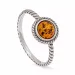 barnsteen ring in geoxideerd sterlingzilver