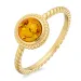 Smal barnsteen ring in verguld sterlingzilver