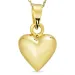10 x 8,5 mm hart ketting in verguld sterlingzilver met hanger in 8 karaat goud - Amoré