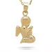 engel ketting in verguld sterlingzilver met hanger in 8 karaat goud