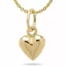 5,5 x 10,5 mm hart ketting in verguld sterlingzilver met hanger in 14 karaat goud - Amoré