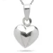 9 x 11 mm hart ketting in zilver met hanger in zilver