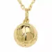 voetbal ketting in verguld sterlingzilver met hanger in 8 karaat goud