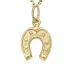 hoefijzer ketting in verguld sterlingzilver met hanger in 8 karaat goud - Gold Collection