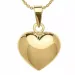 12 x 17 mm hart ketting in verguld sterlingzilver met hanger in 8 karaat goud - Amoré