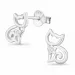 Katten oorbellen in zilver