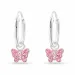 12 mm vlinder roze creool in zilver