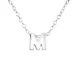 Letter m ketting met hanger in zilver met hanger in zilver