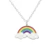 Regenboog veelkleurig hanger met ketting in zilver