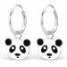 12 mm panda creooloorbellen in zilver