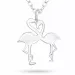 Flamingo ketting in zilver met hanger in zilver