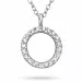 rond zirkoon ketting in zilver met hanger in zilver