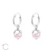 10 mm roze parel creool in zilver