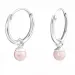 12 mm roze parel creool in zilver