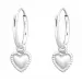 12 mm hart creool in zilver - Little Ones